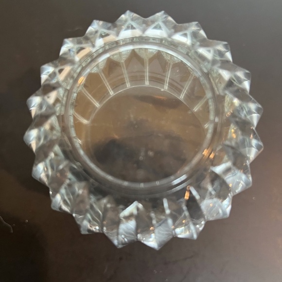 Set of Two Beveled Cut Glass Heavy Lowball Glasses - Picture 7 of 11